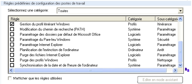 Bibliothèque de tâches standard de maintenance