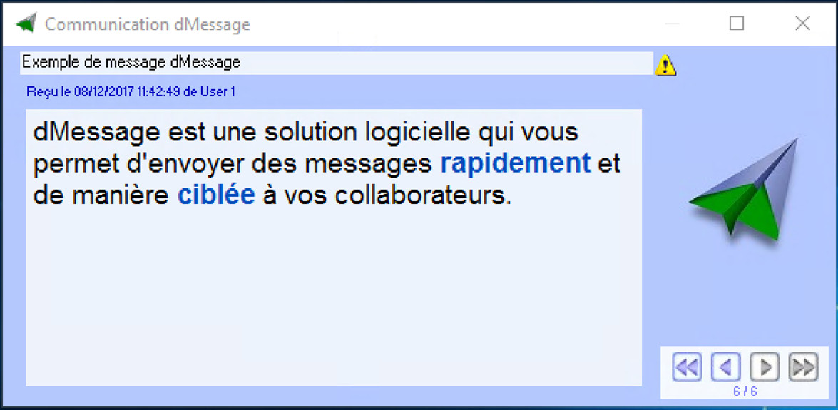 dMessage - Fenêtre de réception
